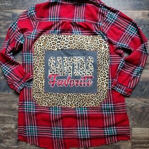 Women's upcycled Christmas flannel